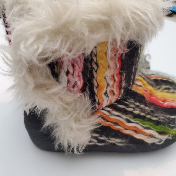 Babe | Fur Multicolored  Pre-distressed Boots - Picture 4 of 7